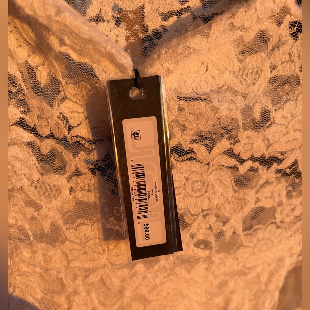 🆕 Steve Madden White Floral Lace Midi Dress Bodycon Lined Elegant Bridal Size M - Picture 15 of 17